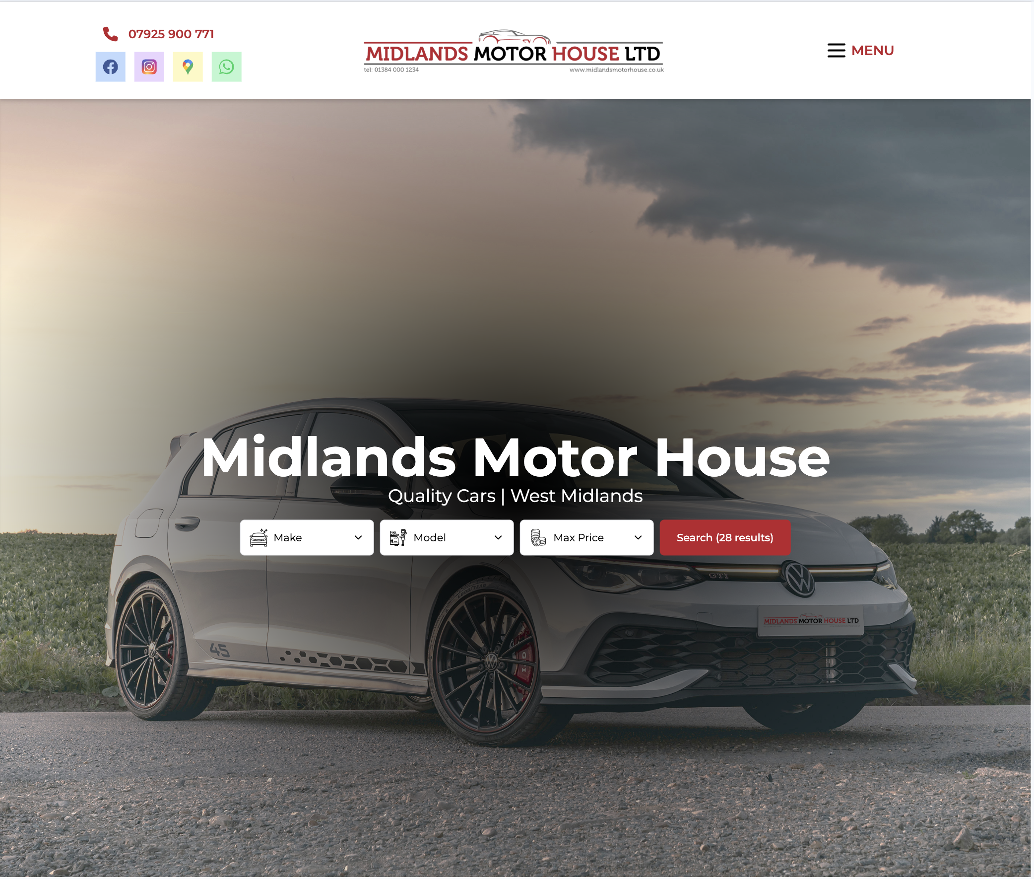 Midlands Motorhouse website preview