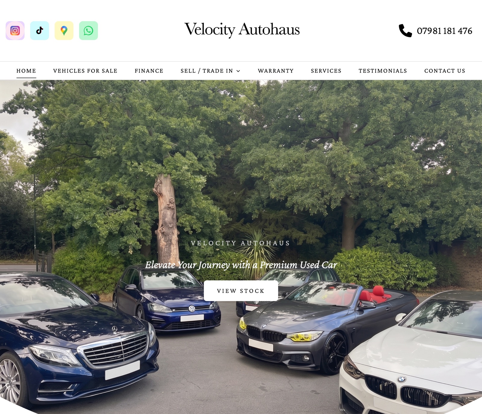 Velocity Autohaus website preview